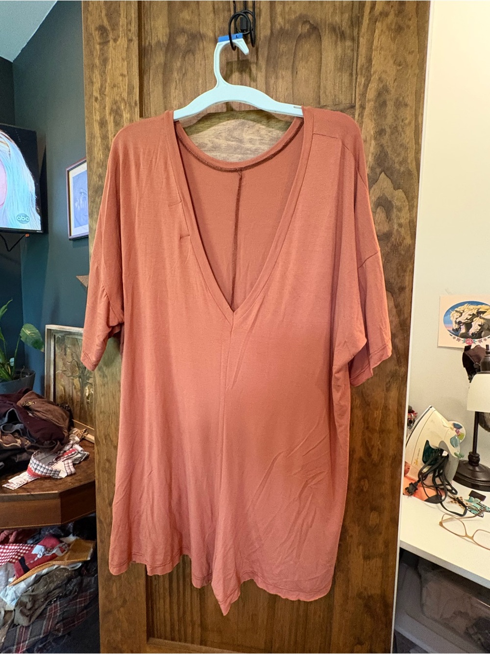BUCKETLIST Rust V-back Short Sleeve Jumpsuit romper